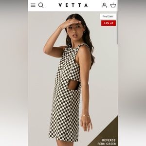 VETTA Cutout Jumper Dress Checkboard and Fern Green (M)